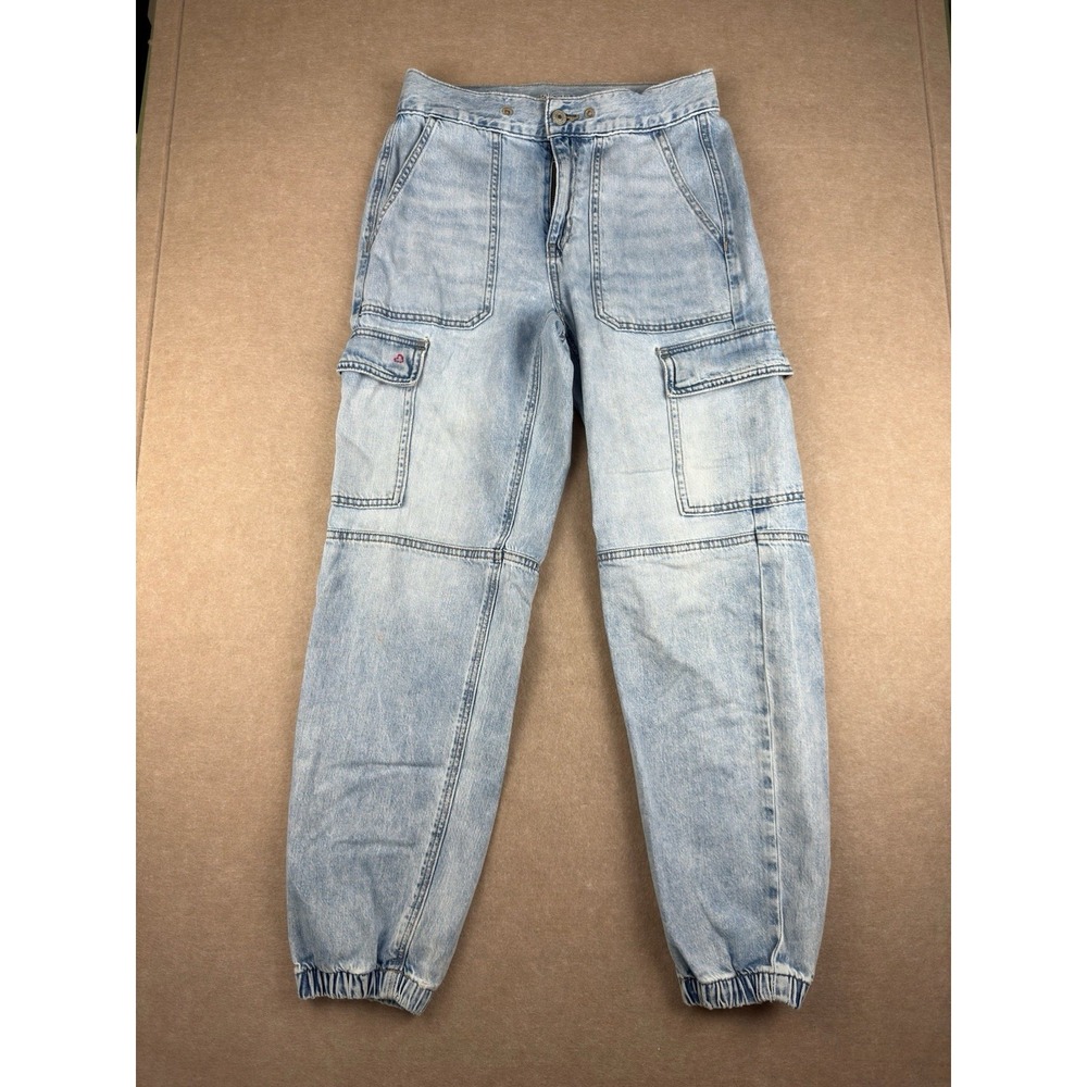 American Eagle Jeans Women’s 2 Cargo Jogger High Rise Denim Drawstring‎ Pants